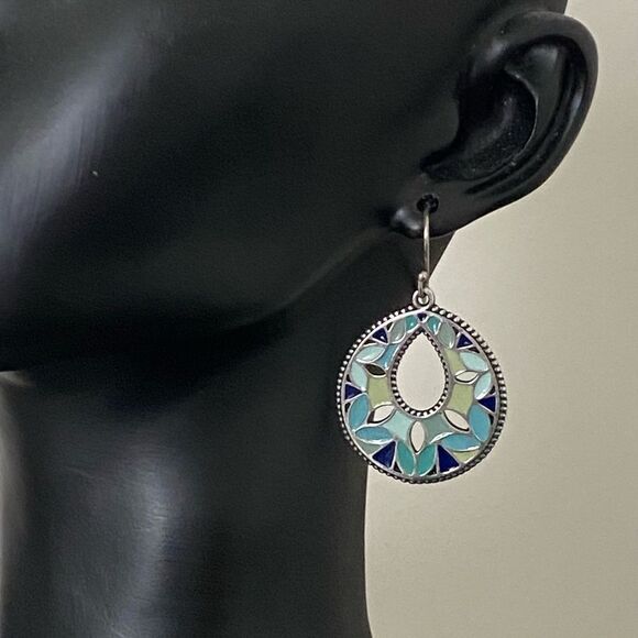 James Avery Retired Byzantine Enamel Drop Earrings - Picture 3 of 5